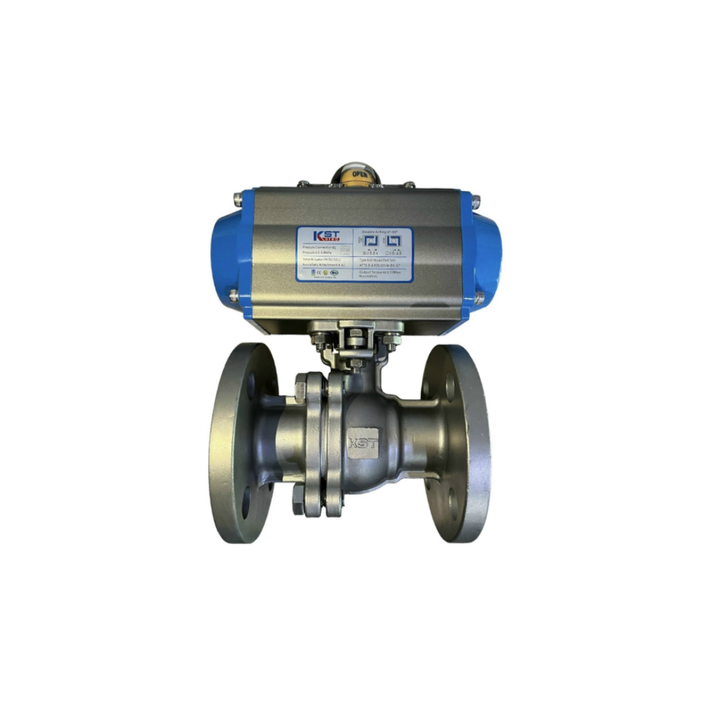 Van Bi 2PC Nối Bích Điều Khiển Khí Nén KST Van Bi 2PC Nối Bích Điều Khiển Khí Nén KST