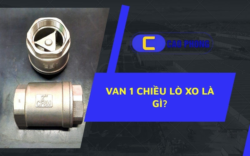 Nguyên lý hoạt động của van 1 chiều lò xo – Tự động đóng mở nhờ lực đàn hồi của lò xo bên trong.