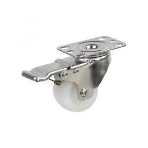 Bánh xe đẩy nhựa PA CP055 xoay khóa kép càng inox 304