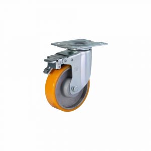 Bánh xe đẩy nhựa PU CP034 lõi nhôm xoay khóa