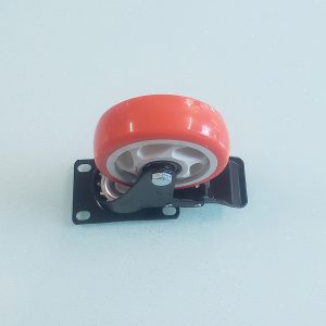 Bánh xe đẩy nhựa PVC đỏ CP006 xoay khóa kép