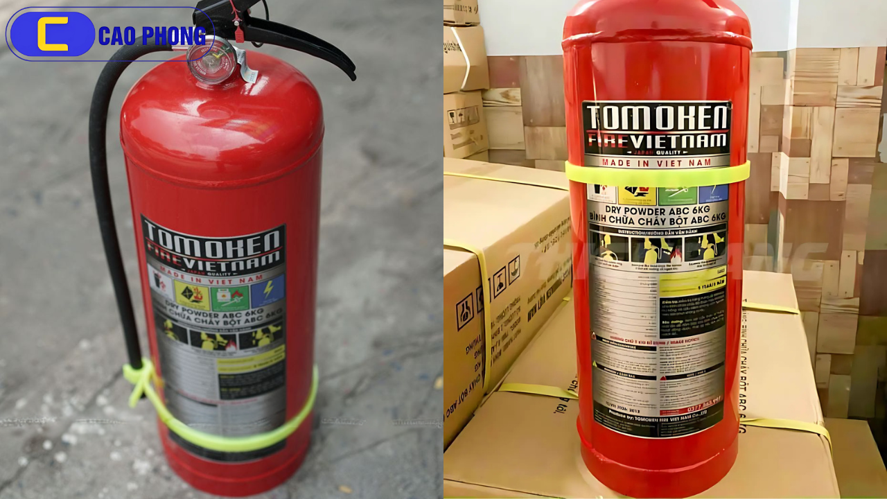 Lựa chọn thông minh cho an toàn là bình chữa cháy Tomoken xách tay bột ABC 6KG