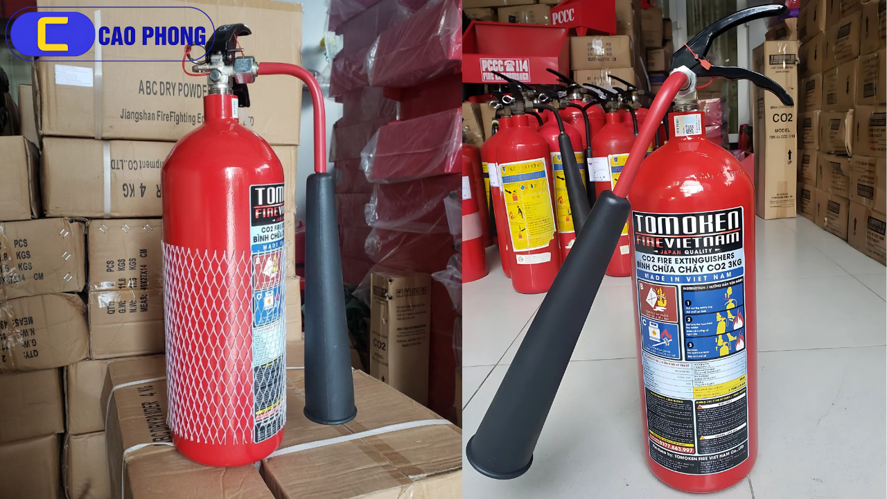 Bình chữa cháy xách tay CO2 3kg Tomoken thiết kế nhỏ gọn tiện lợi dễ sử dụng