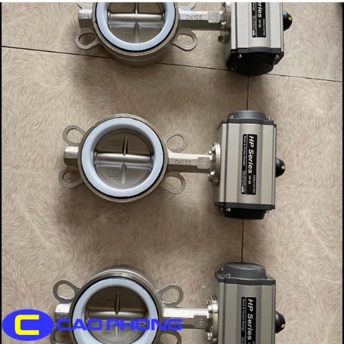 Van bướm Samwoo inox kết hợp điều khiển khí nén giúp vận hành tự động và an toàn hơn