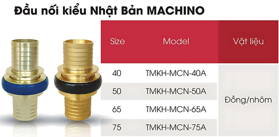 Cataloge của sản phẩm đầu nối kiểu Nhật Bản MACHINO