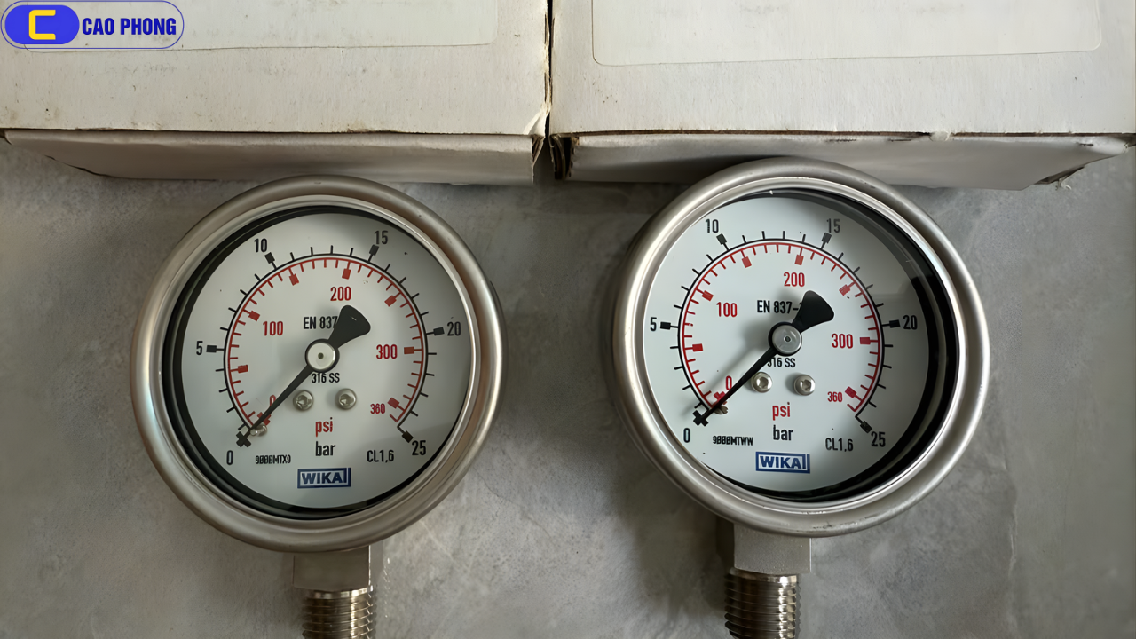 Giải pháp đo áp lực tin cậy với Đồng hồ đo áp suất WIKA 232.50.63 bottom 0 25 bar psi