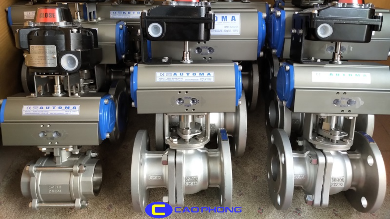 Vận hành tự động ổn định cùng van bi điều khiển khí nén lắp bích