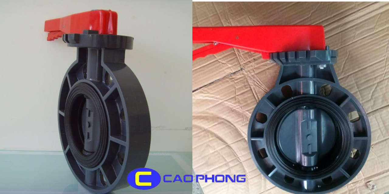 Thiết kế van bướm PVC tay gạt YWIN kết hợp với đĩa xoay 90 độ điều khiển dòng chảy