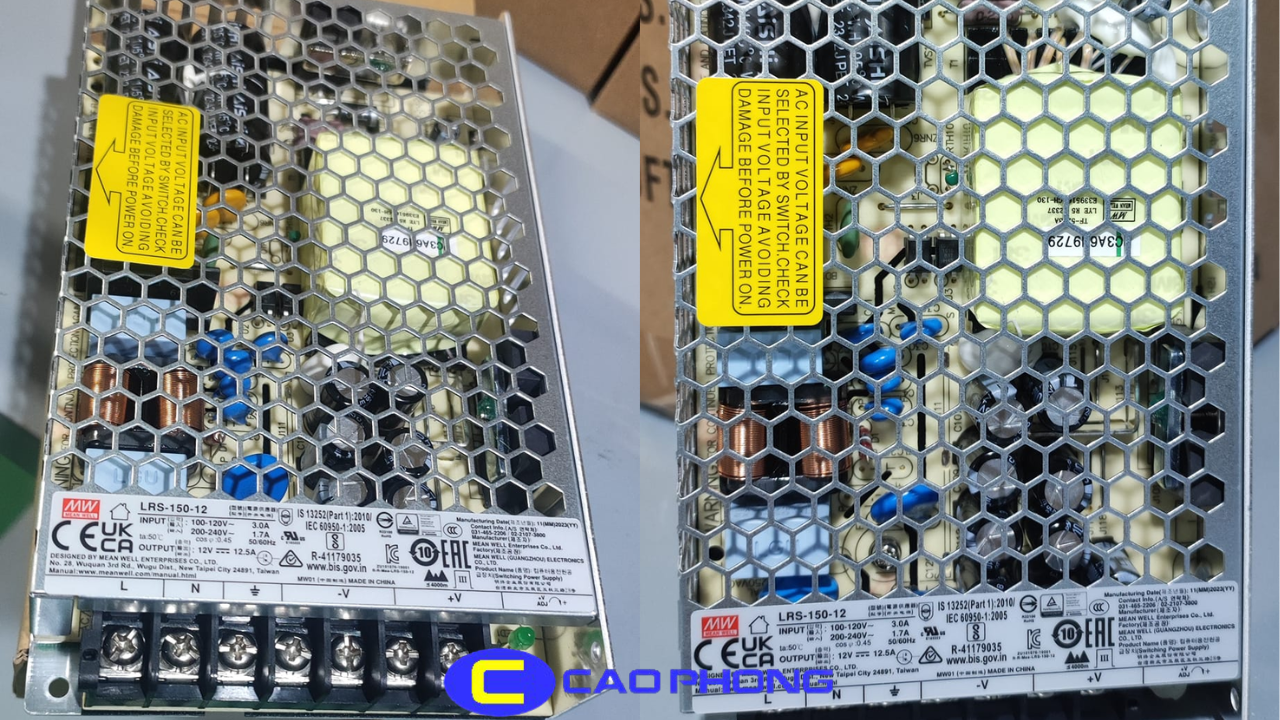 Nguồn Mean Well LRS-150-12 hoạt động ổn định trong môi trường công nghiệp