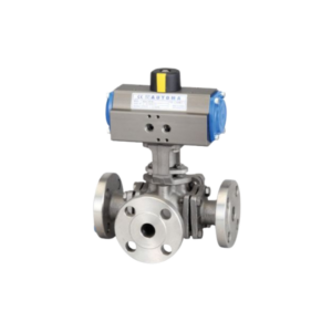 Van Bi 3 Ngả Điều Khiển Khí Nén Lắp Bích | Automa Korea | Double Acting