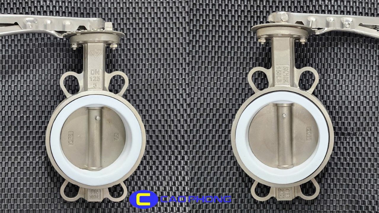 Cao Phong cung cấp van bướm tay gạt inox DN125 Samwoo chính hãng