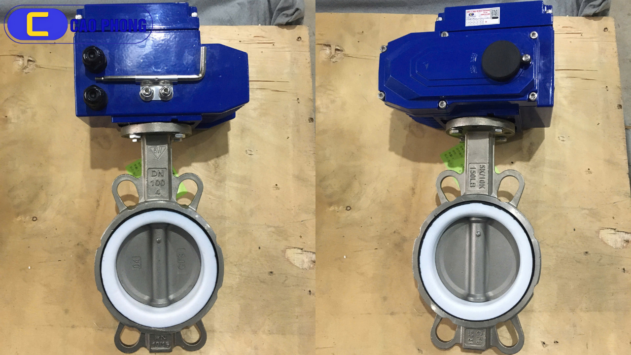 Hình ảnh thực tế sản phẩm Van bướm Inox điều khiển điện SAMWON DN100