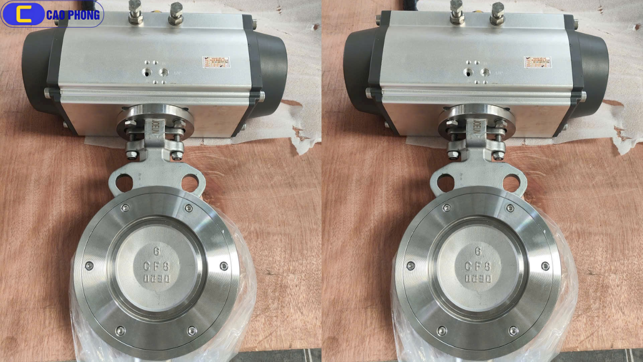 Van bướm Inox điều khiển khí nén đáp ứng tiêu chuẩn công nghiệp khắt khe