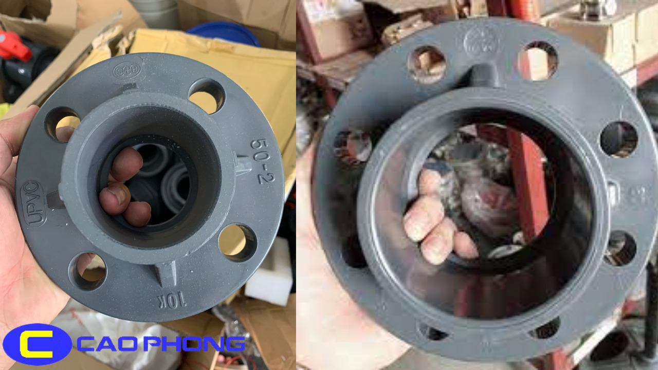 Mặt bích PVC chính hãng, giá tốt, sẵn kho tại Cao Phong