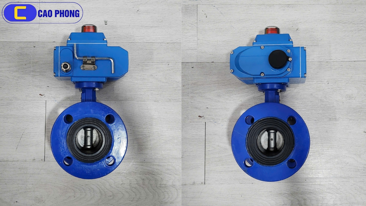 Hình ảnh thực tế sản phẩm van bướm mặt bích điều khiển điện Samwoo