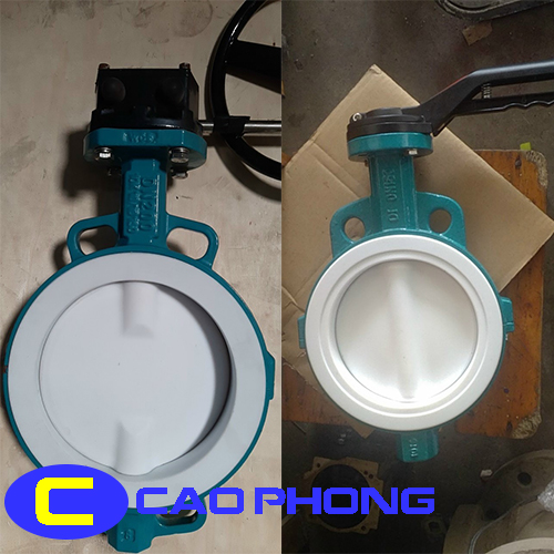 Minh họa van bướm phủ Teflon hoạt động hiệu quả trong các ứng dụng công nghiệp hóa chất